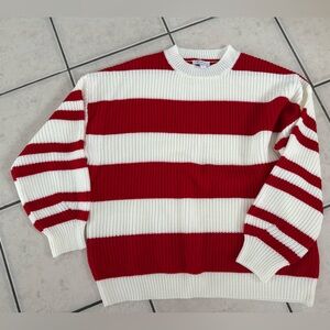 Red and White Striped Sweater